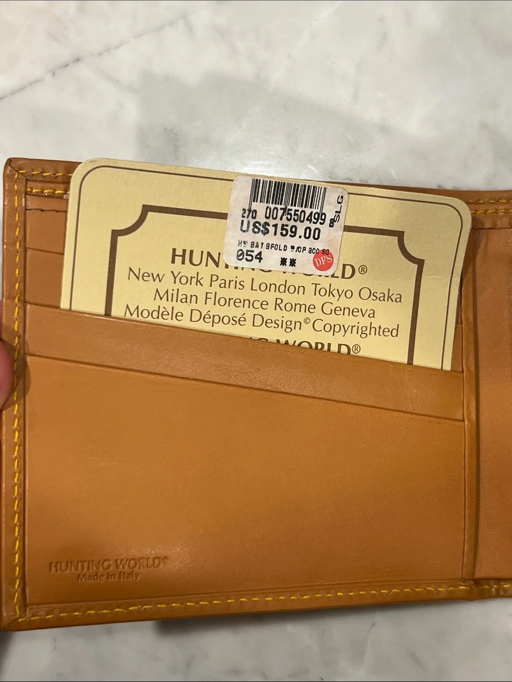 Hunting World Made in Italy Bifold Wallet NWT | Navy Nylon & Leather | COA